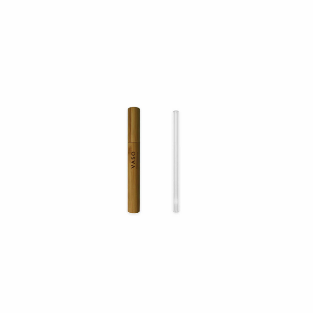 VASO Premium Glass Straw & Bamboo Case Set (No Printed VASO Logo)