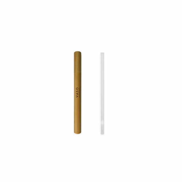 VASO Premium Glass Straw & Bamboo Case Set (No Printed VASO Logo)
