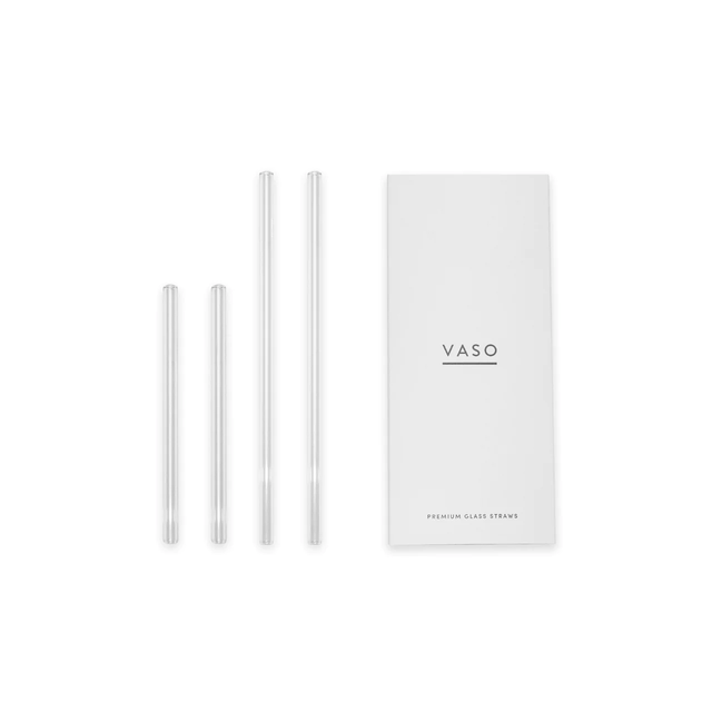 VASO Mixed Premium Glass Straws 4 Pack (No Printed VASO Logo)